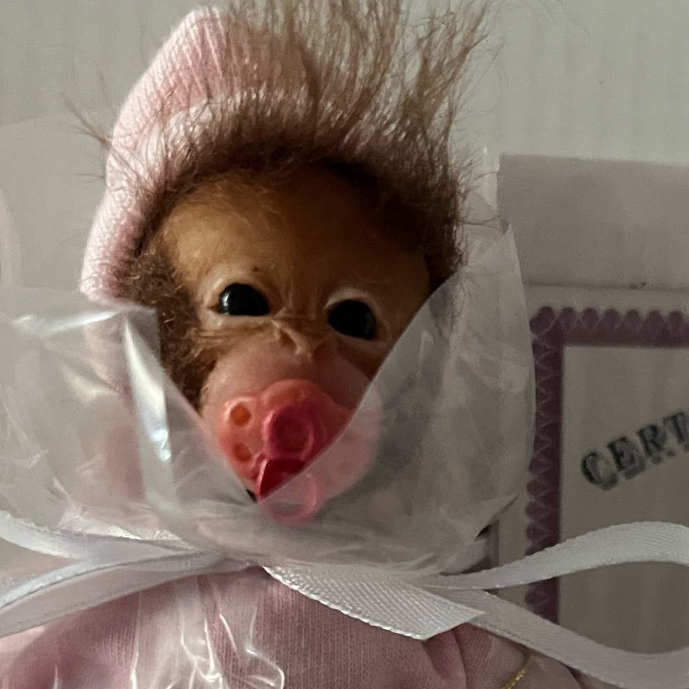 Ashton-Drake Galleries Little Sucker Baby Monkey Doll with Certificate